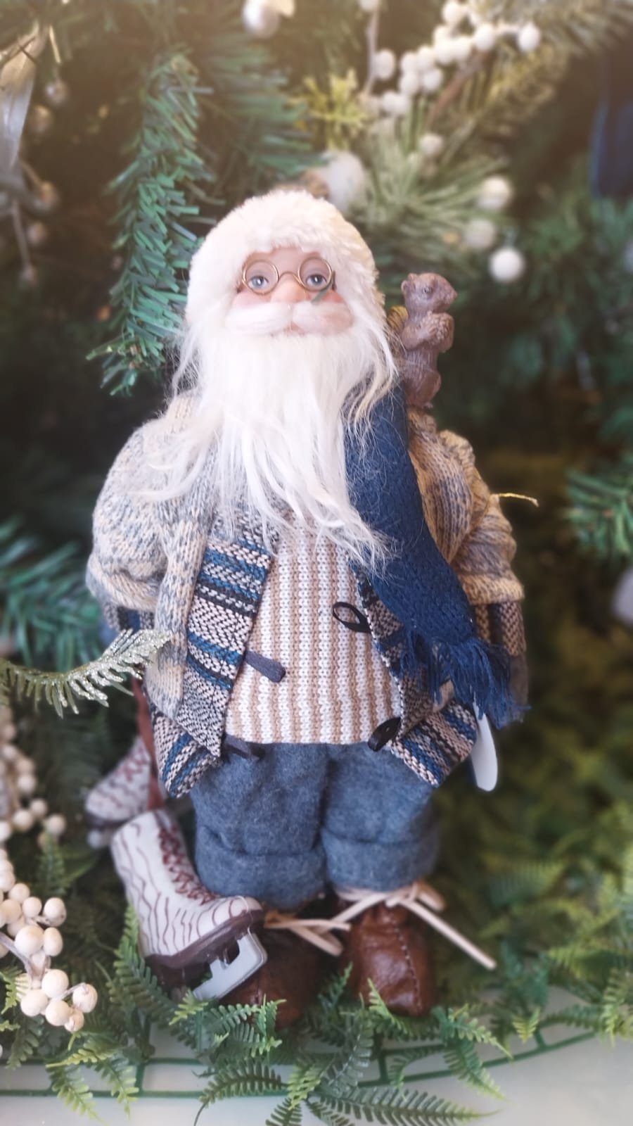 PAPAI NOEL PATINADOR 30CM CASA NATALE CS0150 CS0153