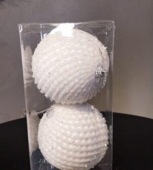 KIT BOLA 02 PCS NATALINA BRANCA 12CM CASA NATALE CE0335