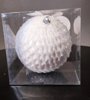 BOLA NATALINA BRANCA 15CM CASA NATALE CE0336