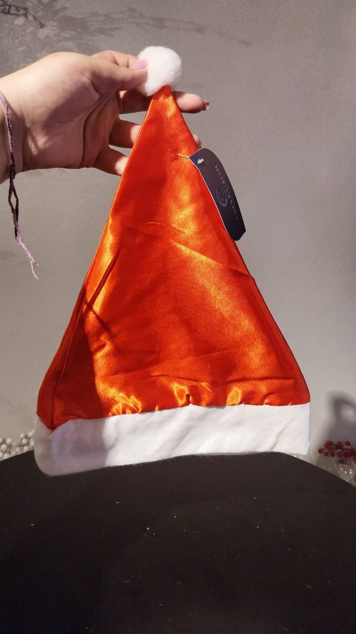 GORRO PAPAI NOEL CETIM VERMELHO E BRANCO NIPO RMI5709