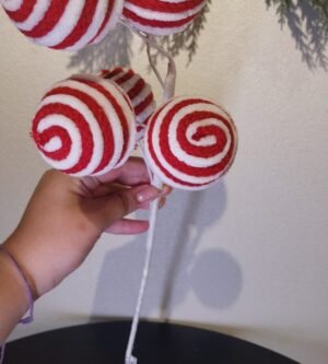 PICK BOLAS 50CM BRANCO VERMELHO NATAL NIPO DF2462