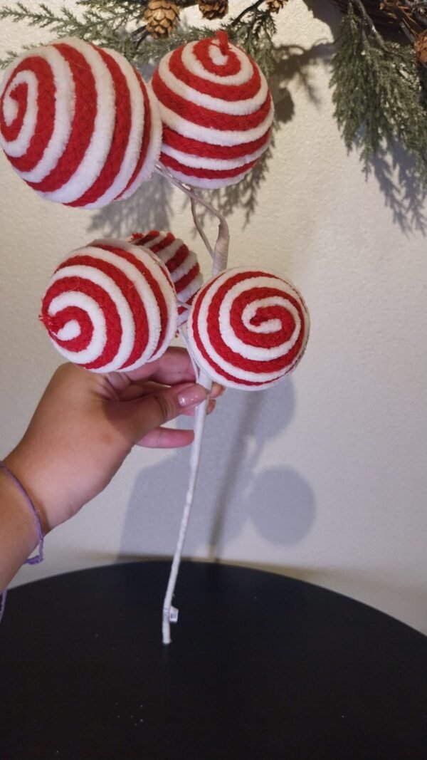 PICK BOLAS 50CM BRANCO VERMELHO NATAL NIPO DF2462