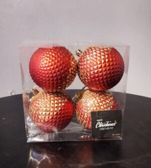 KIT BOLA 04 PCS NATAL 8CM TEXTURIZADO MASTER KX2345 KX2347 KX2348