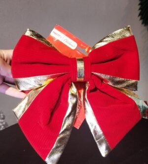 LACO 23CM VELUDO DOURADO/VERMELHO NATAL NIPO WF9739