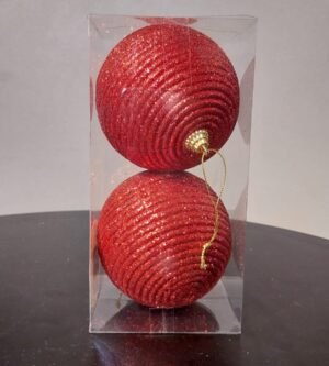 KIT BOLA 02 PCS VERMELHA 10CM CASA NATALE CE0231
