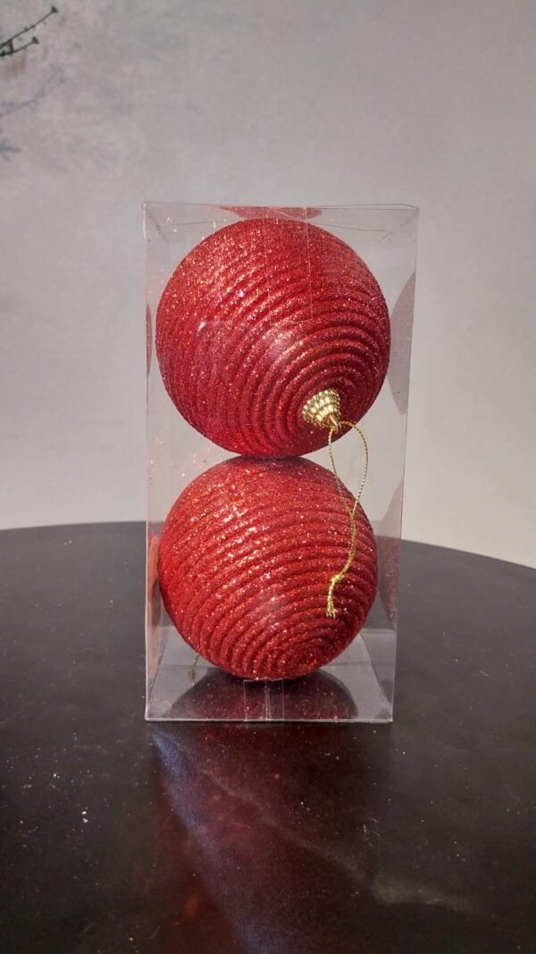 KIT BOLA 02 PCS VERMELHA 10CM CASA NATALE CE0231