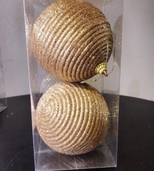 KIT BOLA 02 PCS DOURADA 10CM CASA NATALE CE0243