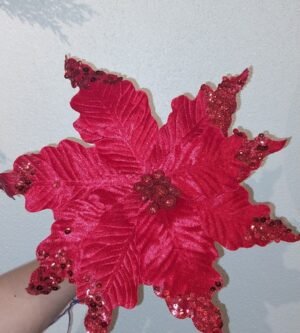 POINSETIA 31X28CM VELUDO VERMELHO CASA NATALE CF0485