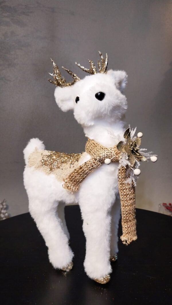 RENA GLITTER COM FOLHAGEM 37X20CM CASA NATALE CL0288