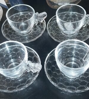CJ XICARA CAFE 08 PCS BEE 80ML VIDRO TRANSPARENTE HAUSKRAFT JGXC101