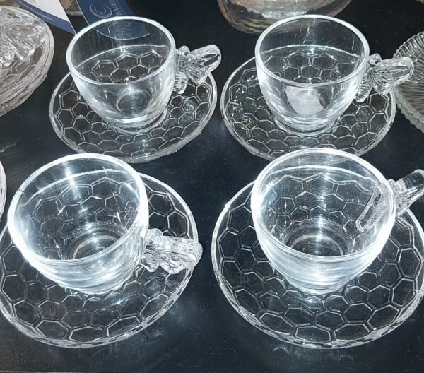 CJ XICARA CAFE 08 PCS BEE 80ML VIDRO TRANSPARENTE HAUSKRAFT JGXC101