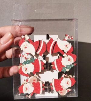 KIT MINI PRENDEDOR 06 PCS NOEL 4X3X1CM MADEIRA CROMUS 1009942