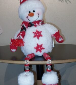 BONECO DE NEVE SENTADO PERNA LONGA 43CM CROMUS 1049633