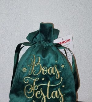 SACO BOAS FESTAS 20CM VERDE CROMUS 1201339