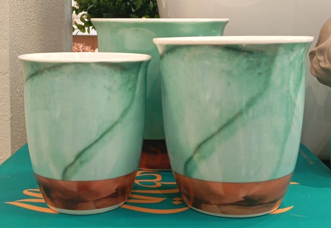 TRIO DE VASOS PORCELANA PRACAZA 012073 012080
