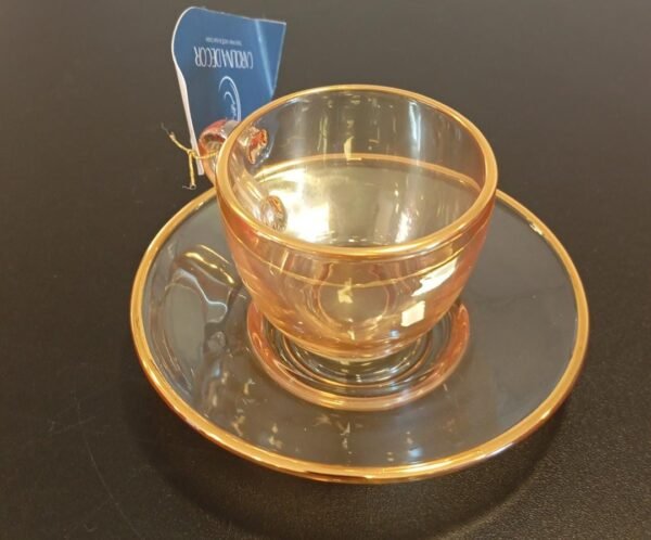 CJ XICARA CAFE 04 PCS COM PIRES MENFIS 85ML CRISTAL AMBAR HAUSKRAFT JGXC091AB
