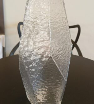 VASO DE VIDRO COM BORDA DOURADA 13X28,5CM WOLFF 29111