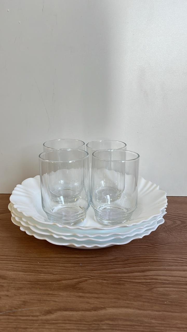 APARELHO DE JANTAR 08 PCS PETALA VIDRO NADIR