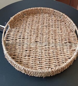 BANDEJA REDONDA TERRA 35X5CM EM FIBRA NATURAL COM ALCA LHERMITAGE 28086