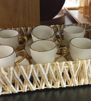 BANDEJA RETANGULAR PALHA BICOLOR ALCA 22825