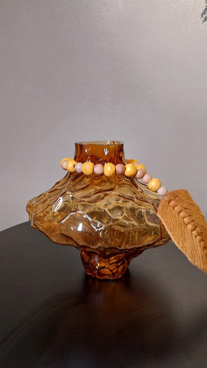 VASO DE VIDRO AMBAR AILTON DESIGN CVT0014
