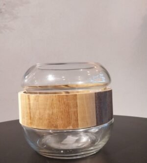 VASO DE VIDRO COM MADEIRA AILTON DESIGN CVT003