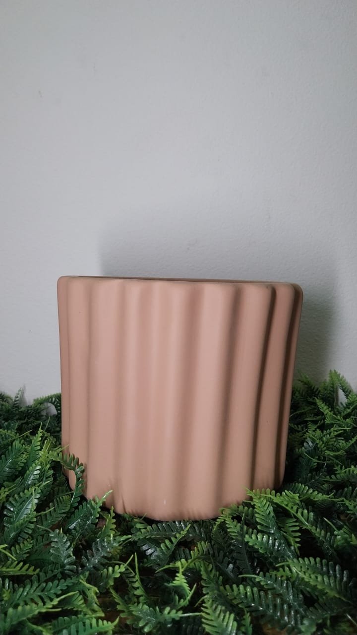 CACHEPOT CANELADO MEDIO CERAMICA STARBELLA 103-256 128-256