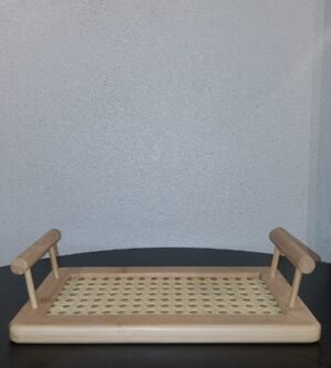 BANDEJA RETANGULAR 25CM COM ALCA EM BAMBU 25X15X6,5CM HAUSKRAFT TBBU095