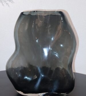 VASO CINZA 22X7X11,5CM VIDRO GRILLO 55705-317