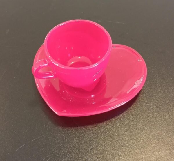 CJ XICARA CAFE 08 PCS HEART VIDRO ROSA/VERMELHO 85ML HAUSKRAFT JGXC093/RS JGXC093/VM