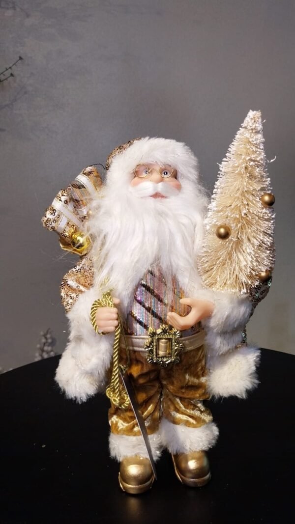 PAPAI NOEL CASACO PAETE DOURADO 30CM CASA NATALE CS0059
