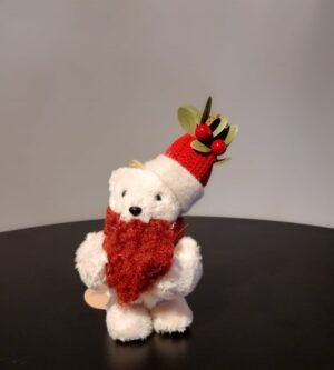 PENDENTE URSO C/ CACHECOL VERMELHO 13CM CASA NATALE CJ0152