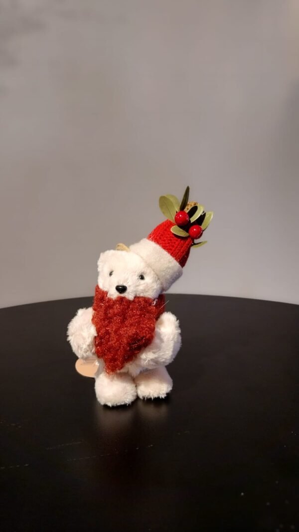PENDENTE URSO C/ CACHECOL VERMELHO 13CM CASA NATALE CJ0152