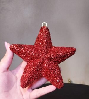 PENDENTE ESTRELA 16CM DOURADO/VERMELHO CASA NATALE CA0278 CA0276