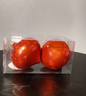 KIT BOLA 02 PCS DECORADA VERMELHO 10CM CASA NATALE CE0225