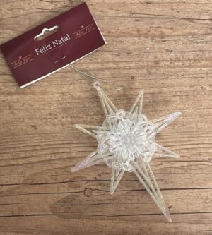 ADORNO ESTRELA UNITARIO 13X16CM TRANSPARENTE